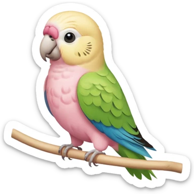 An ONLY PINK AND BEIGE NO OTHER COLOURS parakeet sticker