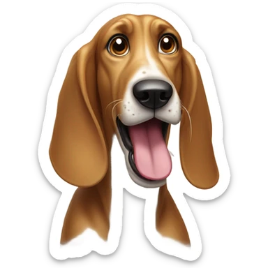 Hound dog barking sticker