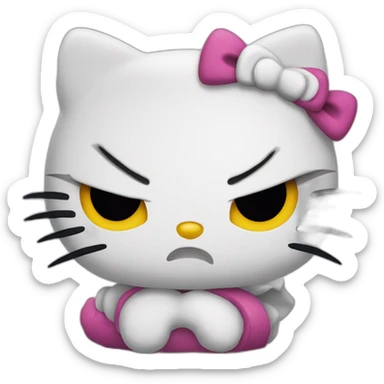 Hello kitty angry sticker