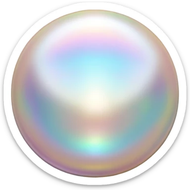 Luminous pearl gemstone with mother-of-pearl iridescence sticker