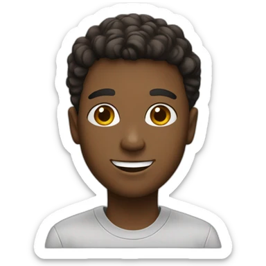 Create a white student with big smile and puppy eyes sticker