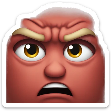 Angry very very angry red face  sticker