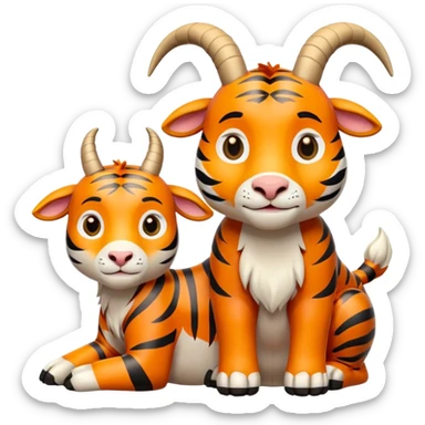 Goats vs Tigers 3d icons sticker