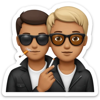 Cool guy pulling his sunglasses down looking at a smoking hot girl sticker