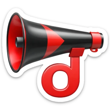 Black and red cheer megaphone with D on it  sticker