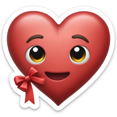 Hot pick heart with a cute bow on it  sticker