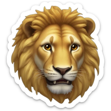 antropomorfismo de un leon ruguiendo sticker