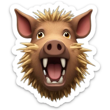 Boar face emoji+exploding face emoji sticker