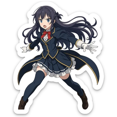Anime-style юки суо with a dynamic pose and detailed costume sticker