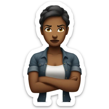 angry arms crossed woman sticker