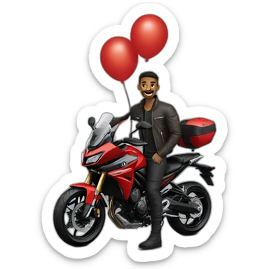 Man on red Yamaha tracer 9 sticker