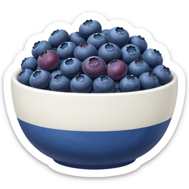 Blueberries in a white bowl sticker