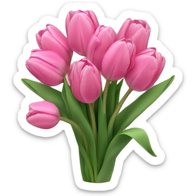 bouquet of pink tulips sticker