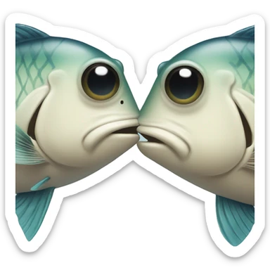 Two fishes kissing sticker