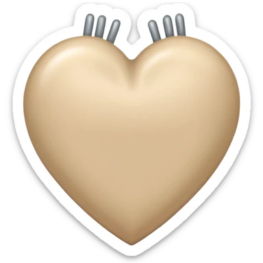 a beige heart healed sticker