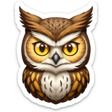Owl with cat head sticker
