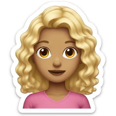 girl with wavy blonde hair  sticker