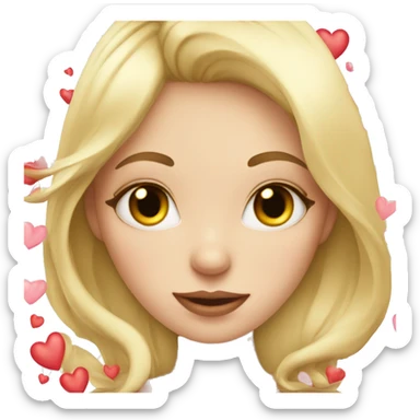 blonde girl with hearts as eyes in love cute  sticker
