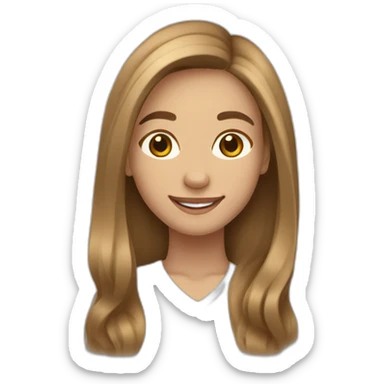 Spanish Teenager girl long light Brown hair smiling sticker