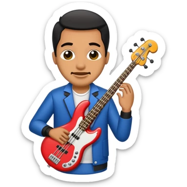 afraican american jass bass player sticker