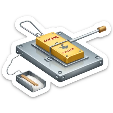 mouse trap with cocaine as bait  sticker