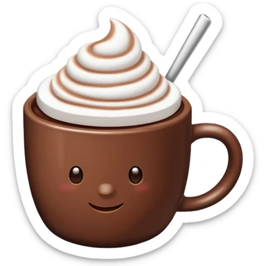 Hot chocolate with marshmallows sticker