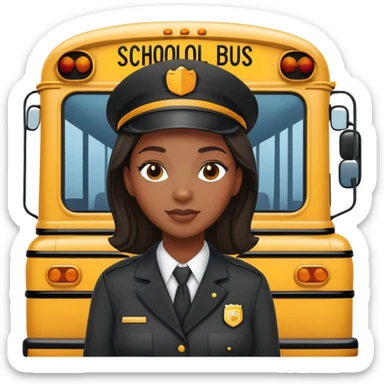 School bus driver with black female driver sticker