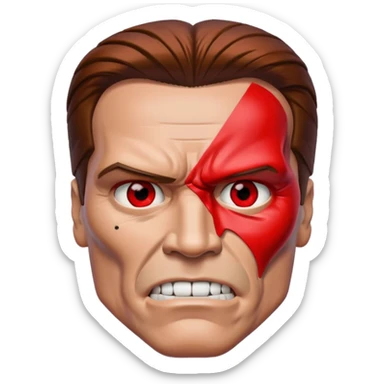 Red eyed half face metalTerminator Arnold Schwarzenegger sticker