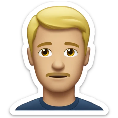 Blonde man sad with fireworks behind him sticker