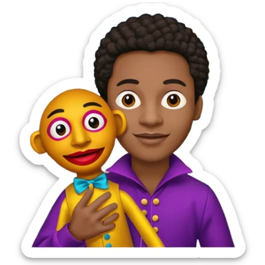 Street Puppet Performer black man sticker