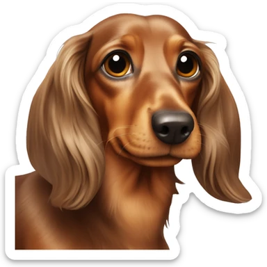 2 dachshunds long hair sticker