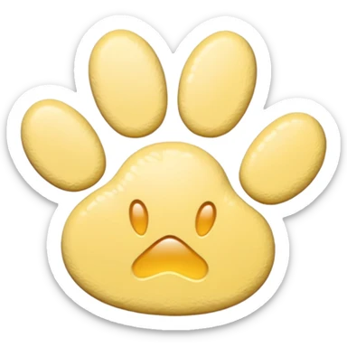 a pastel yellow pawprint sticker