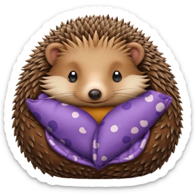hedgehog in pajama curled up sticker