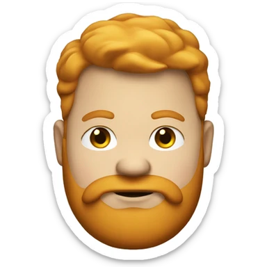 Fat guy with a ginger beard a hoodie and a head seat on sticker