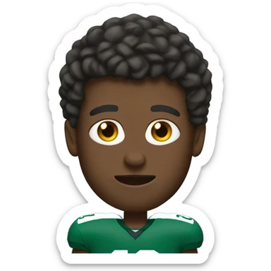 football player wearing green eagles jersey sticker