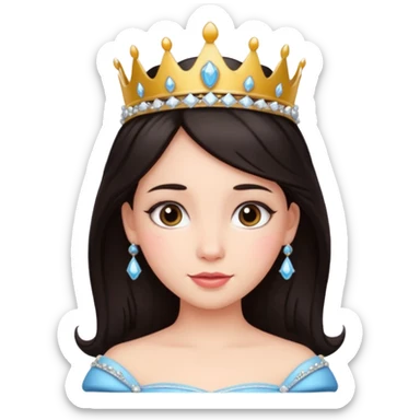 Princesa pelo oscuro cin cachetes  sticker