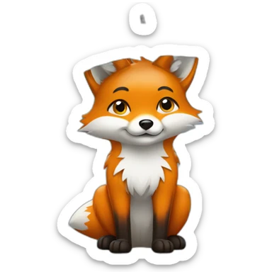fox and raindrops sticker