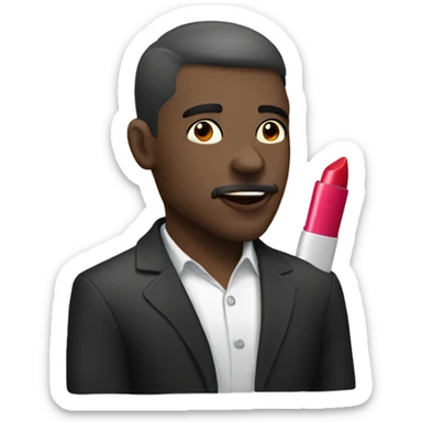 Man with lipstick kiss on face  sticker