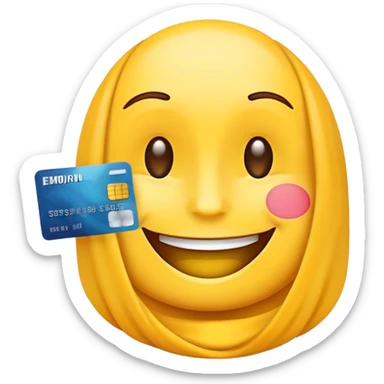 happy emoji with credit card sticker