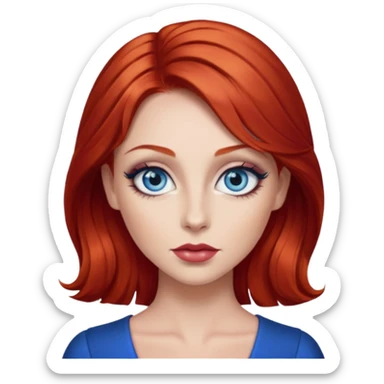 red hair big blue eyes glamorous  sticker