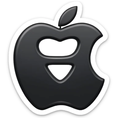 yuan sign symbol in matte black color, apple emoji style, no text sticker