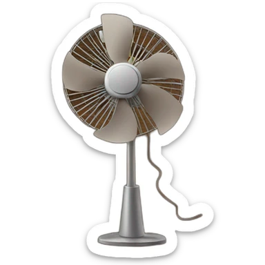 a poop in front of a spinning fan sticker