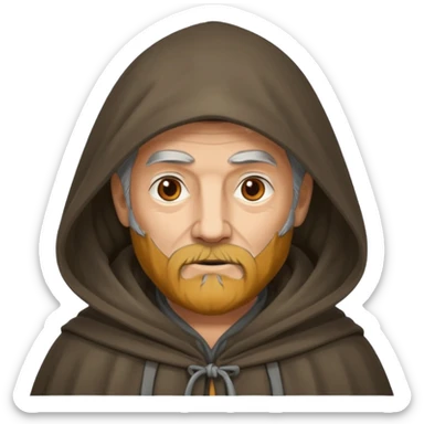 a wise man with mysterious face sticker