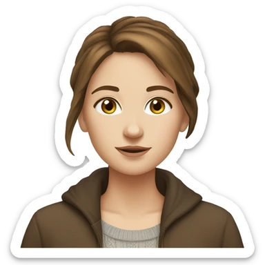 cosy light brunette fall white girl sticker