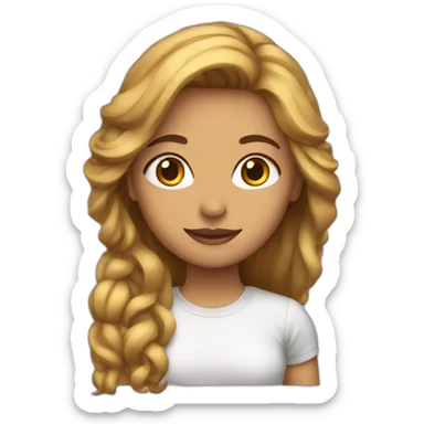 mujer pelo largo sticker