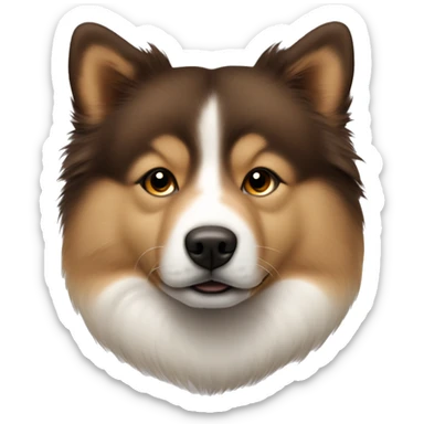 Finnish Lapphund brown. His nose and face are dark brown dotted sticker