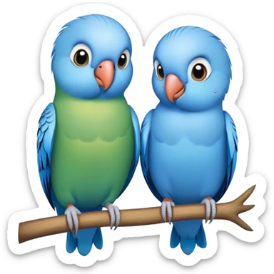 Blue parakeets in￼ love sticker