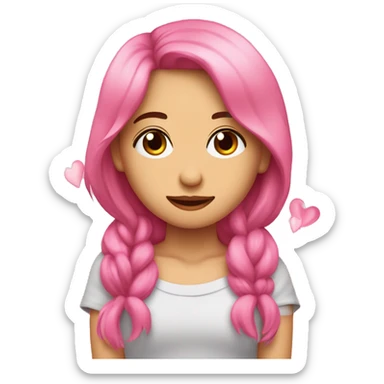 Piojo de cabello tierno y lindo con corazones rosa 🩷 sticker