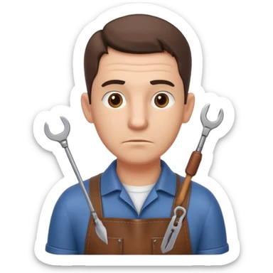 professional locksmith portrait, head and shoulders only, serious focused expression, leather apron collar, small lockpick tools visible, 3D cartoon, mobile game icon style, clean background, no text, no watermark
 sticker