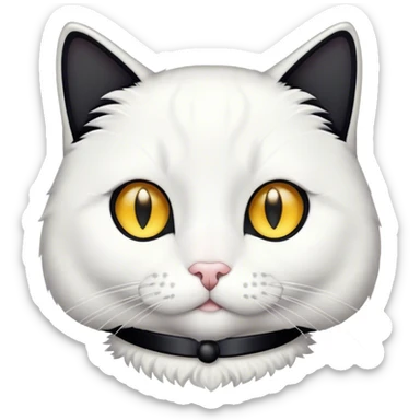 Tuxedo Cat with more white than black sticker